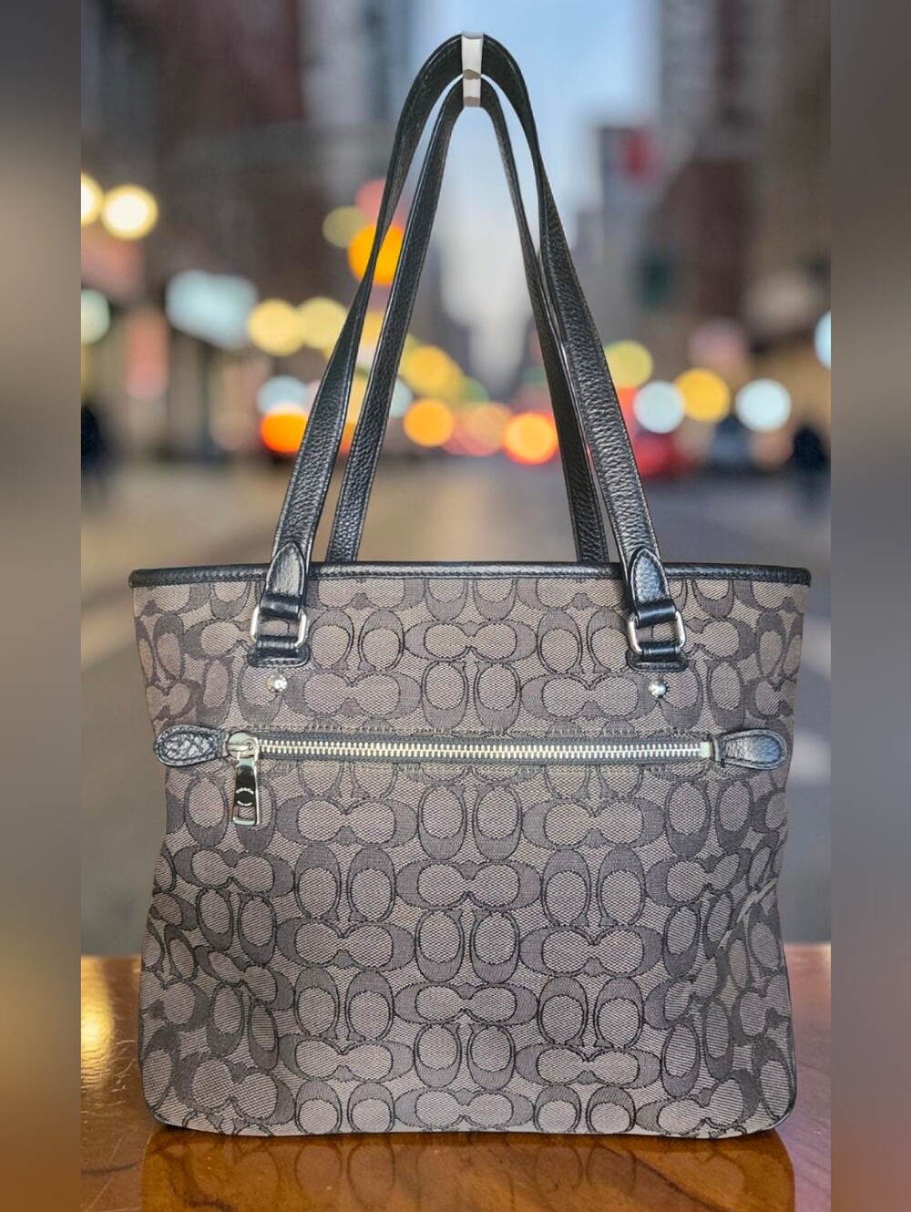 Coach Outline Signature Zip Top Tote (Style F58282) & Coach Corner Zip Wristlet - Picture 11 of 15